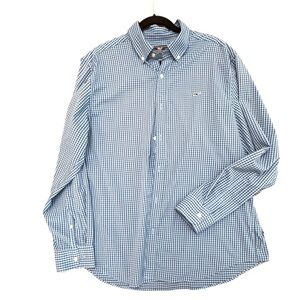 Vineyard Vines® Men's On-The-Go Nylon Blue Gingham Shirt Size XL